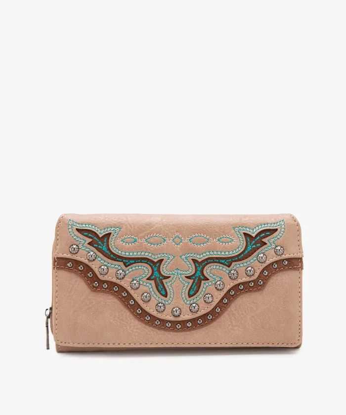 Montana West Cut-Out Studded Wallet