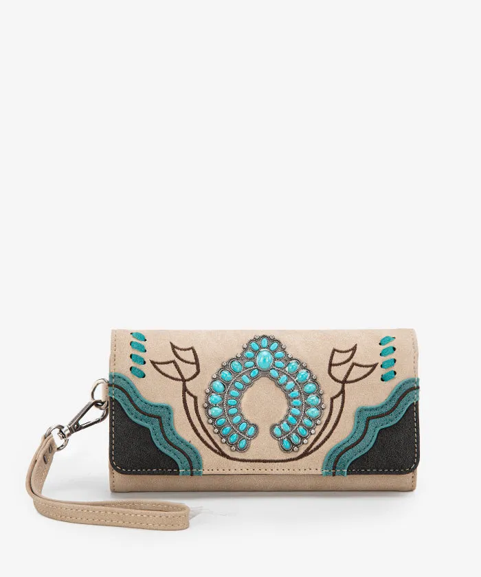 Montana West Turquoise Concho Wristlet