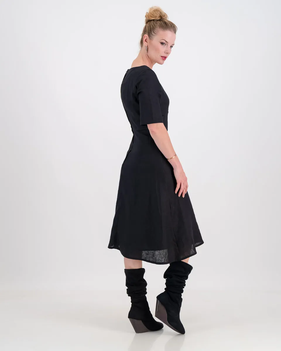 mpilo dress with sleeve - black