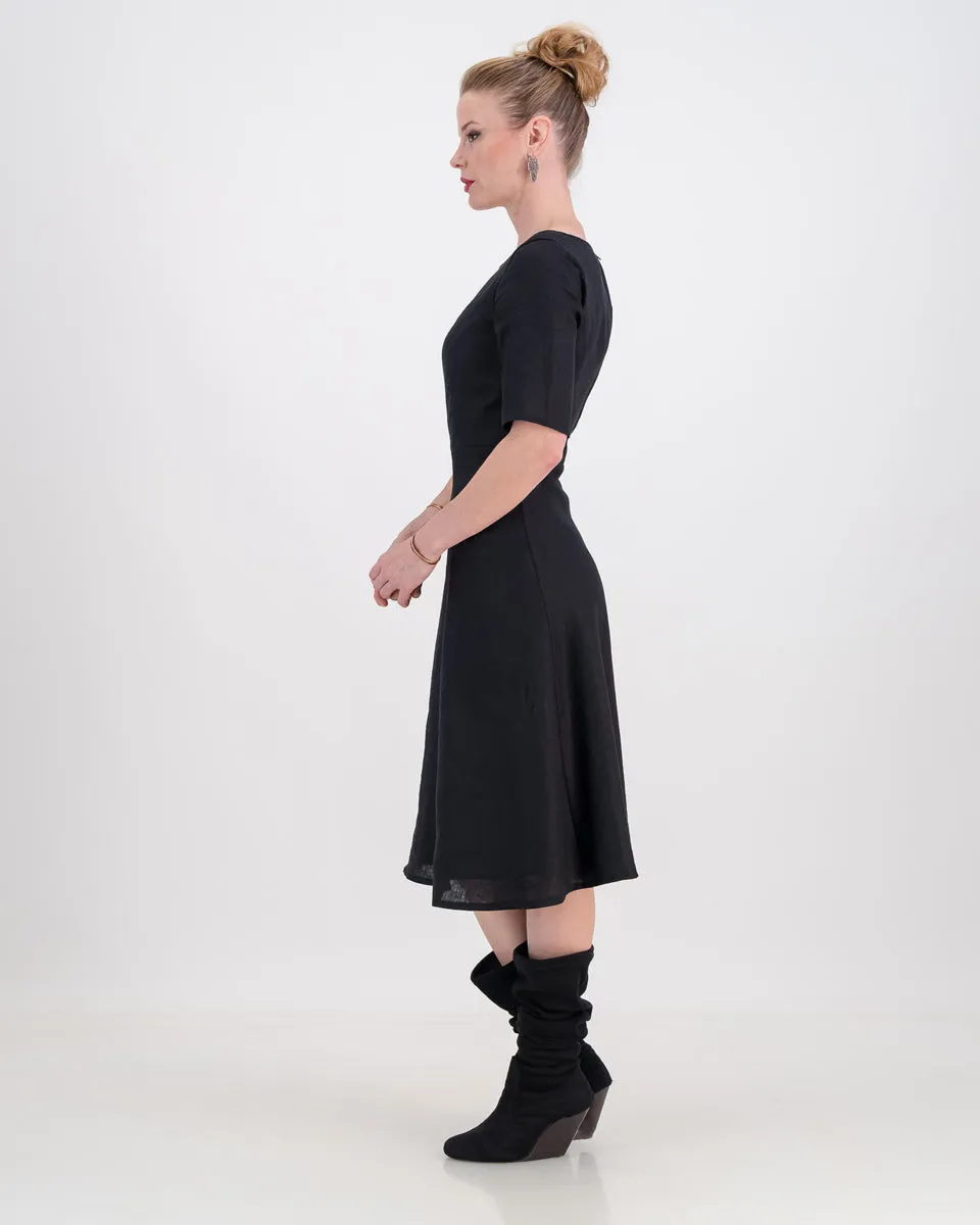 mpilo dress with sleeve - black