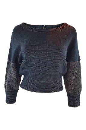 OHNE TITEL Black Gold Wool Blend 3/4 Sleeve Jumper (L)