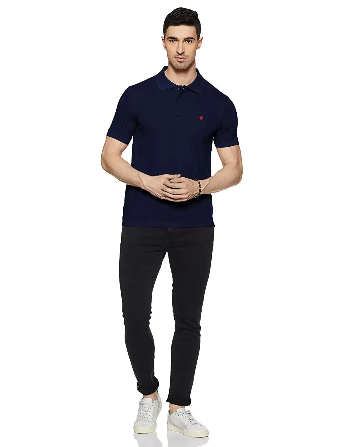 ONN Men's Cotton Polo T-Shirt (Pack of 2) in Solid Airforce Blue-Camel colours