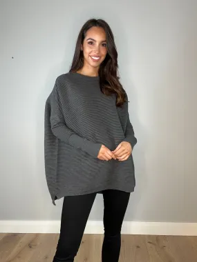 Paisie Cape Jumper in Charcoal Grey