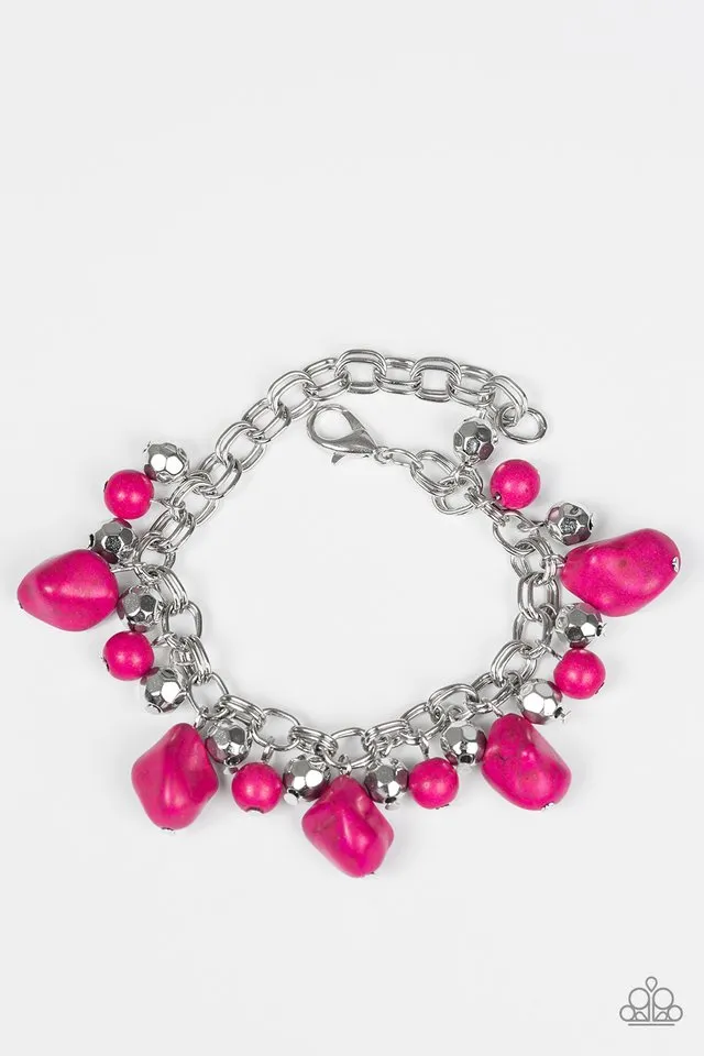 Paparazzi Accessories  - Practical Paleo #N342 Peg - Pink Necklace