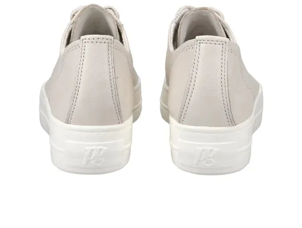 PAUL GREEN SUPER SOFT LEATHER IVORY PLATFORM TRAINERS 4790-685