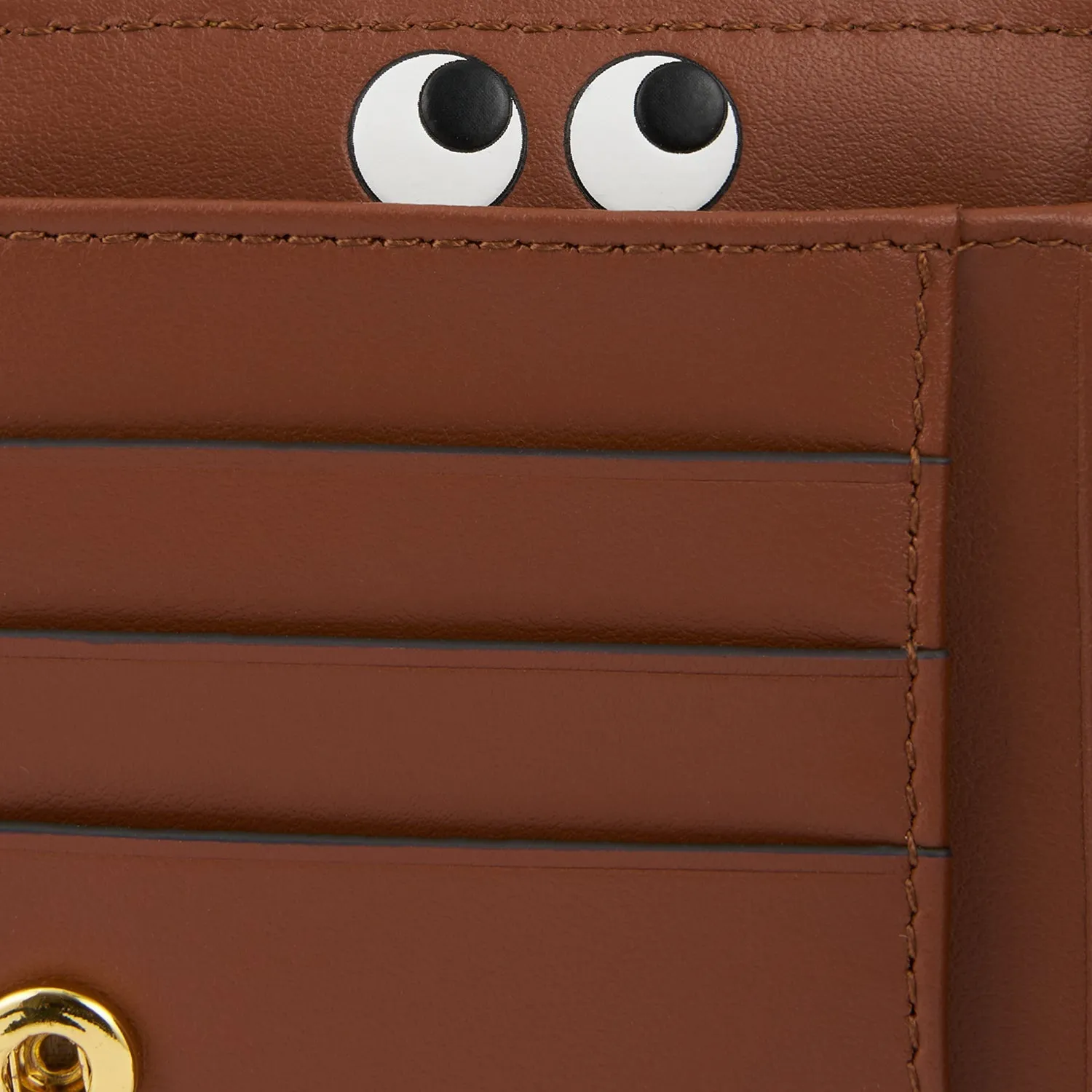 Peeping Eyes Small Double Zip Wallet