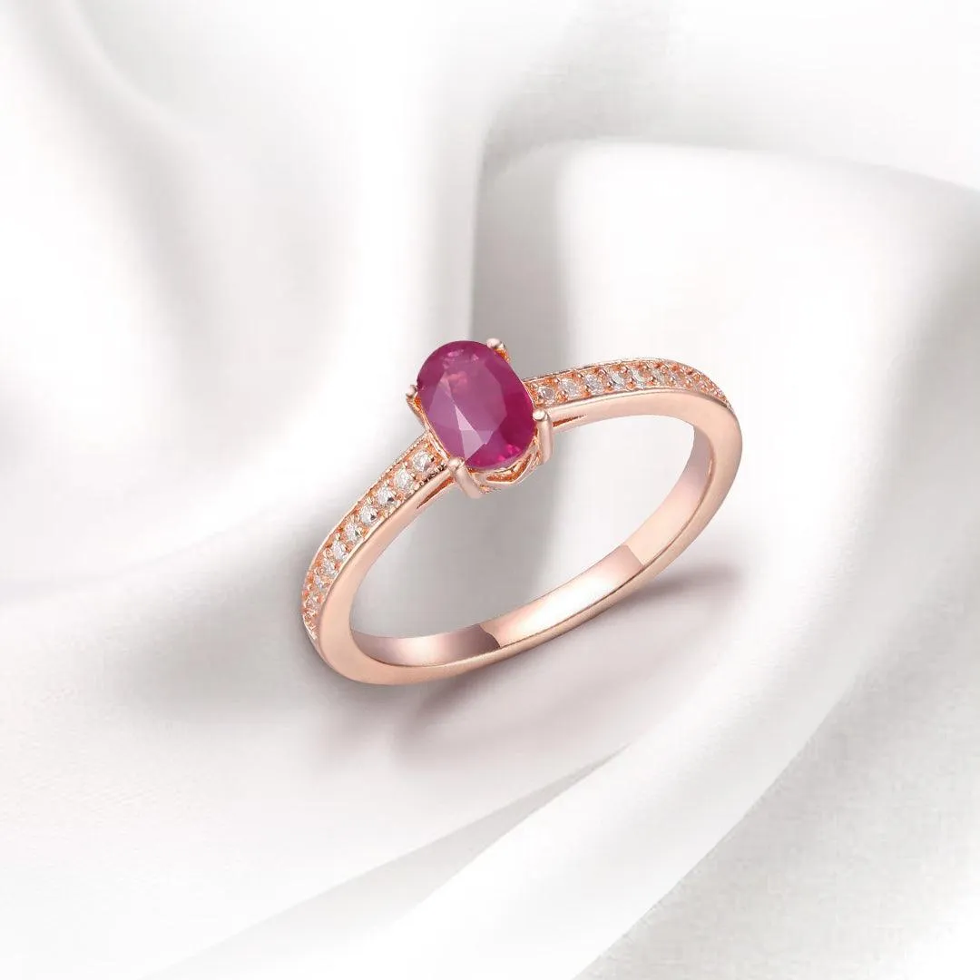 Ruby Solitaire Ring with Accents