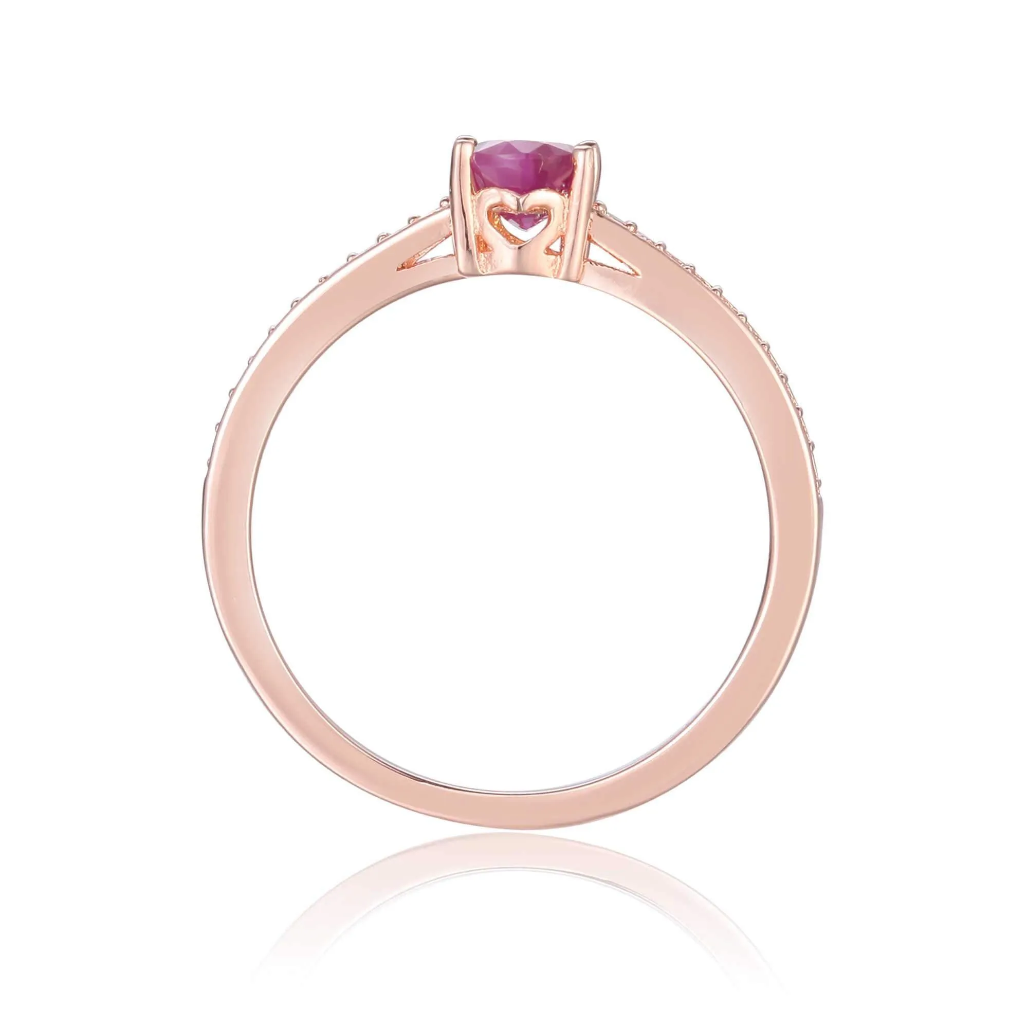 Ruby Solitaire Ring with Accents