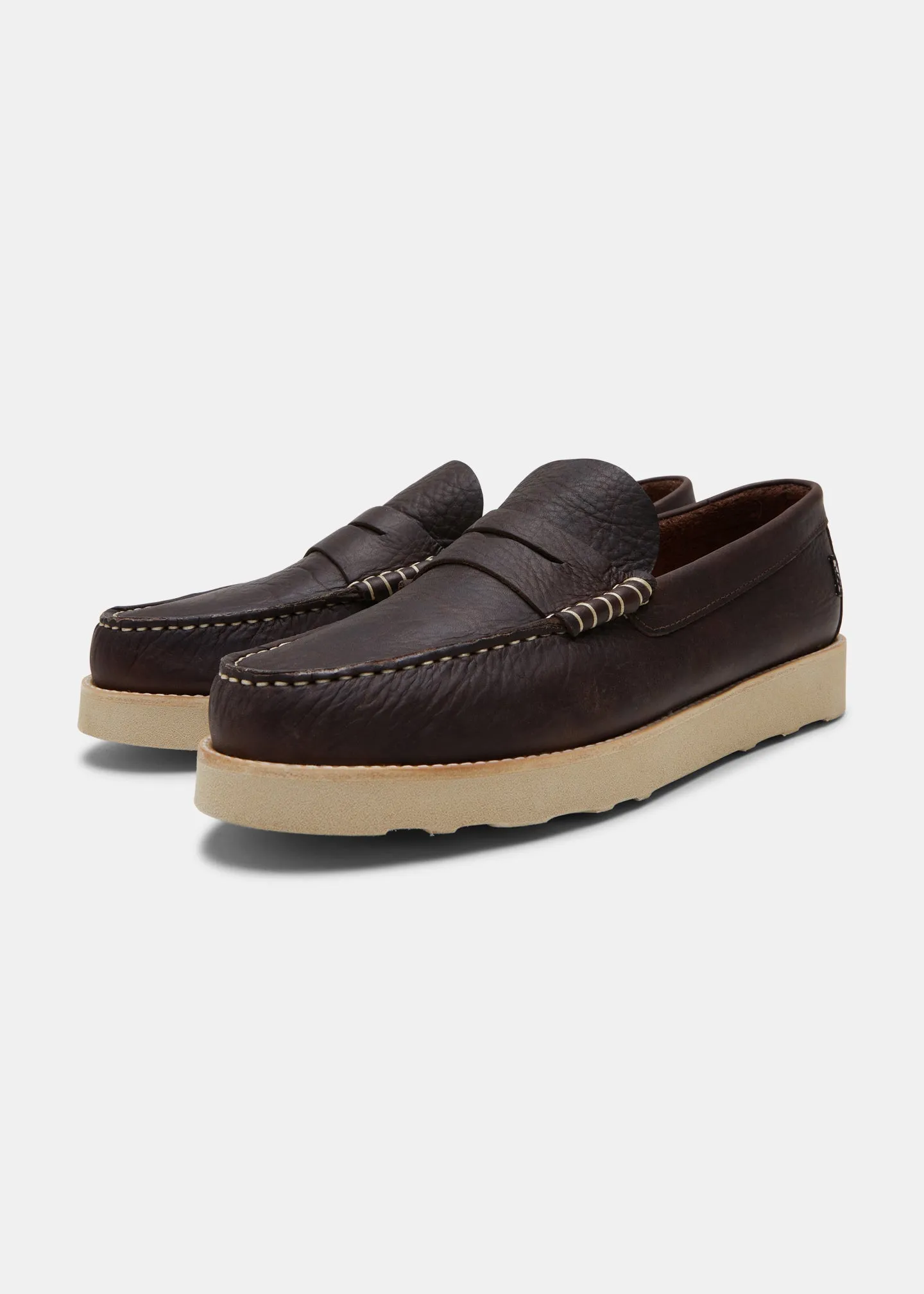 Rudy II Tumbled Leather Loafer - Dark Brown