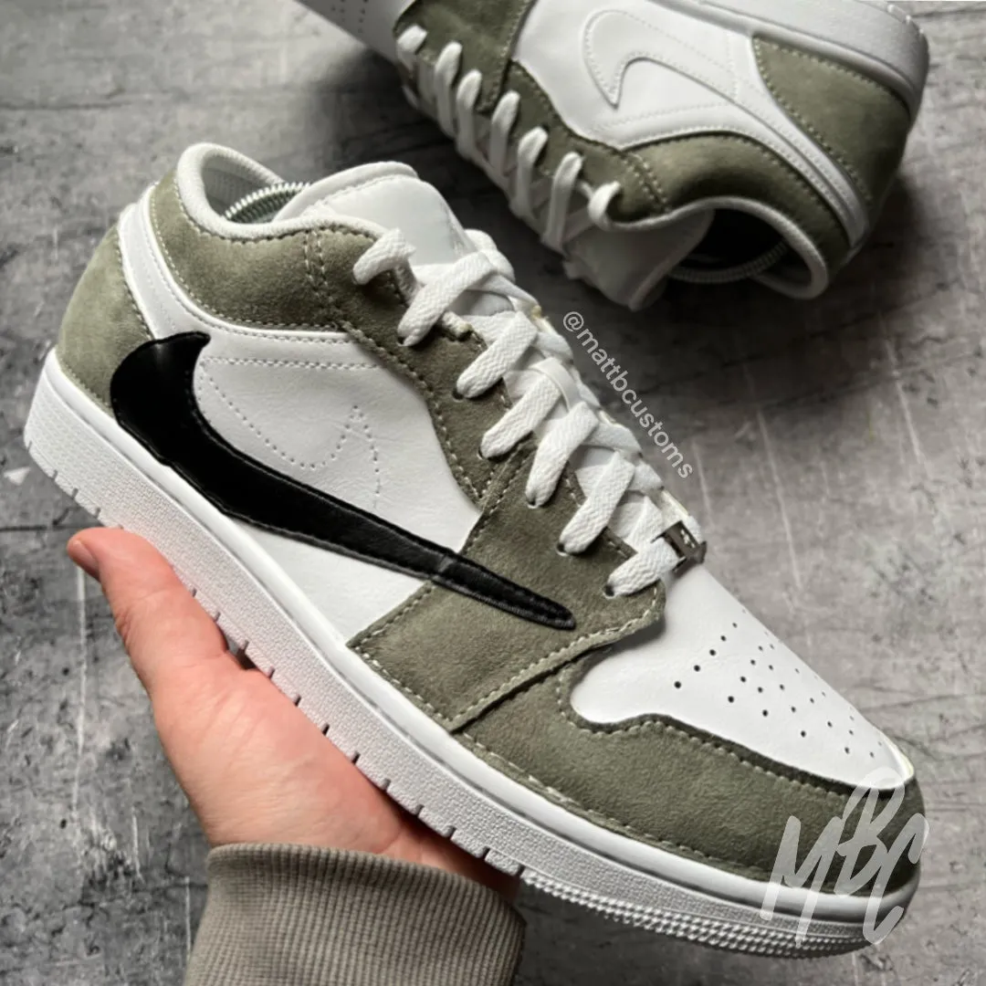 Sage Suede Reverse Swoosh - Jordan 1 Low | UK 9