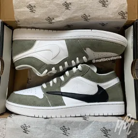 Sage Suede Reverse Swoosh - Jordan 1 Low | UK 9