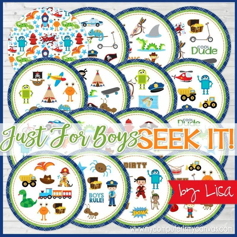 SEEK IT! {Just for Boys} PRINTABLE Matching Game