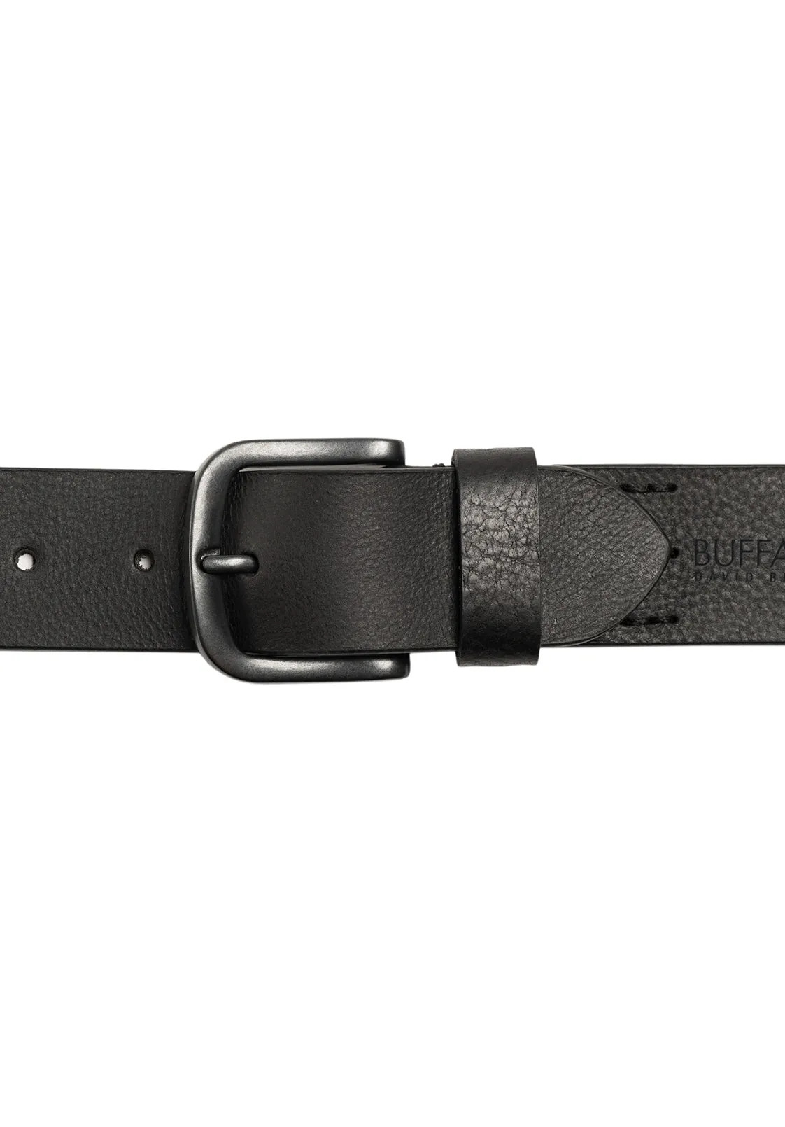 Shrunken Full Grain Black Buffalo Leather Belt with Blackened Finish - BB1005C04