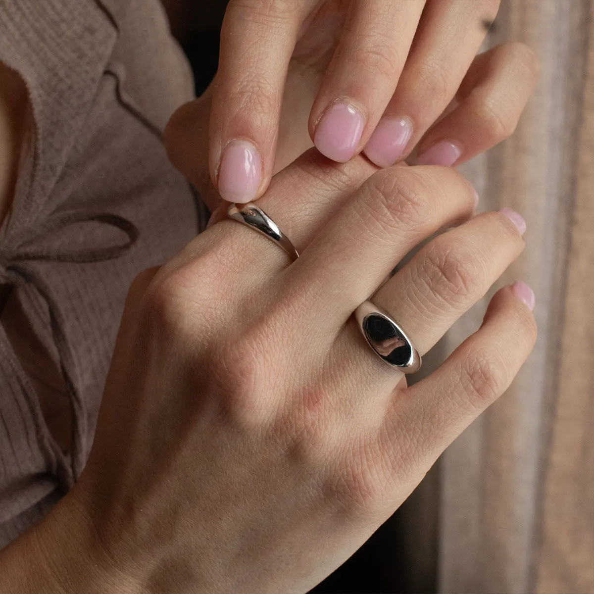 Silver Oval Signet Ring