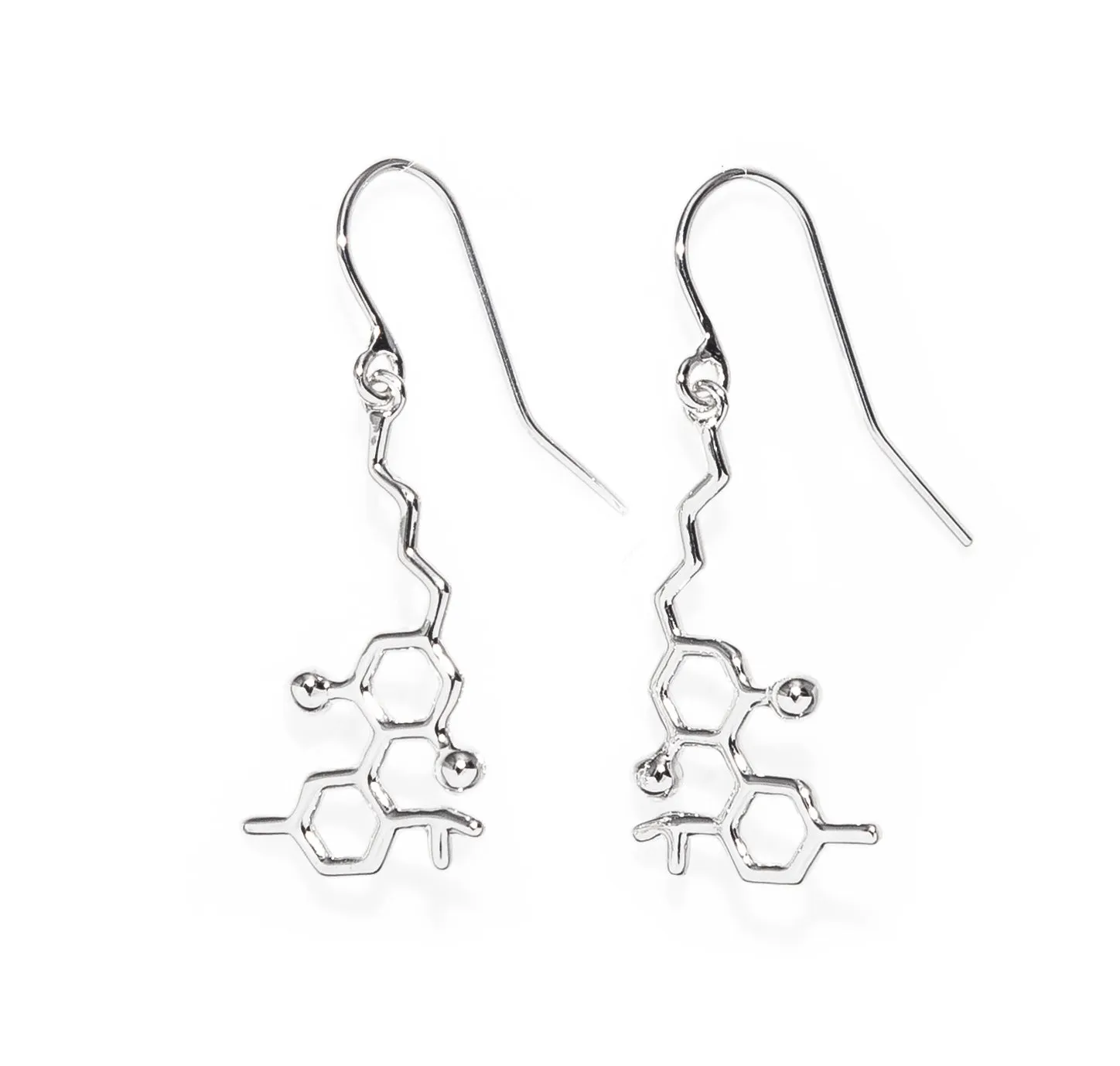 Sterling Silver Molecule Hook Earrings