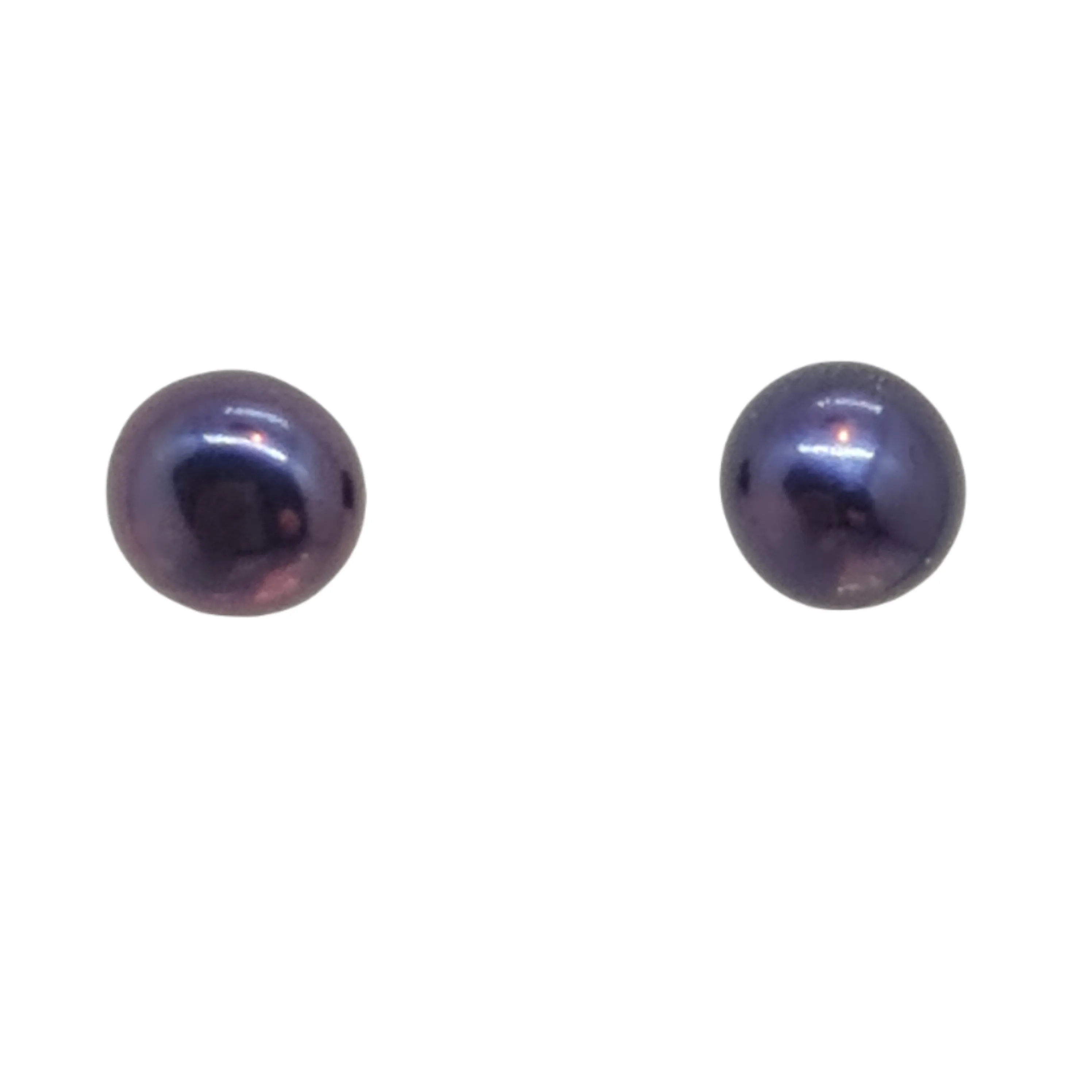 Titanium Black Freshwater Pearl studs