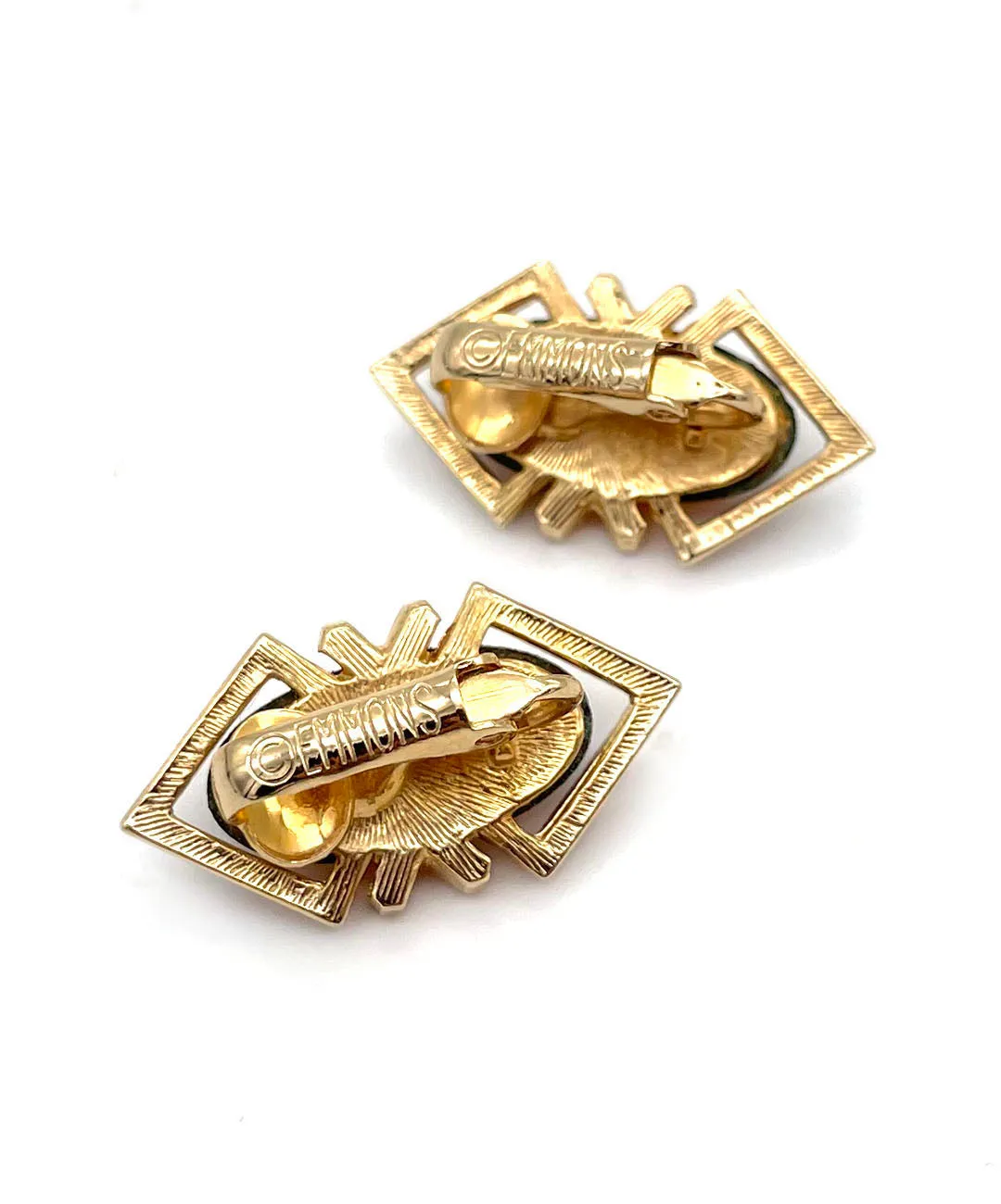 【USA輸入】 ヴィンテージ EMMONS ブラウンビジュー エキゾチック イヤリング/Vintage EMMONS Brown Bijou Exotic Clip On Earrings