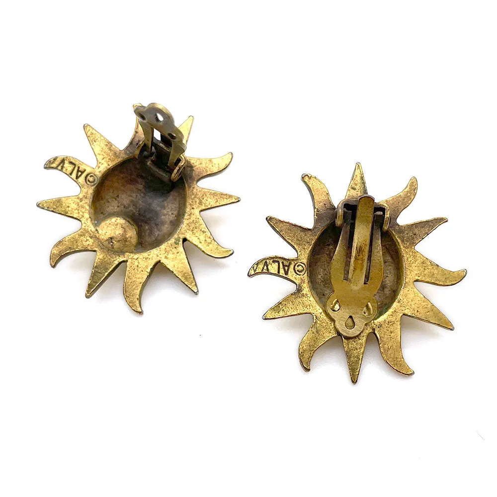 【USA輸入】ヴィンテージ ALVA サンバースト イヤリング/Vintage ALVA Sunburst Clip On Earrings