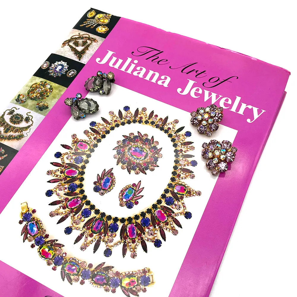 【USA輸入】ヴィンテージ JULIANA グレー オーロラ ビジュー イヤリング/Vintage JULIANA Gray Aurora Clip On Earrings