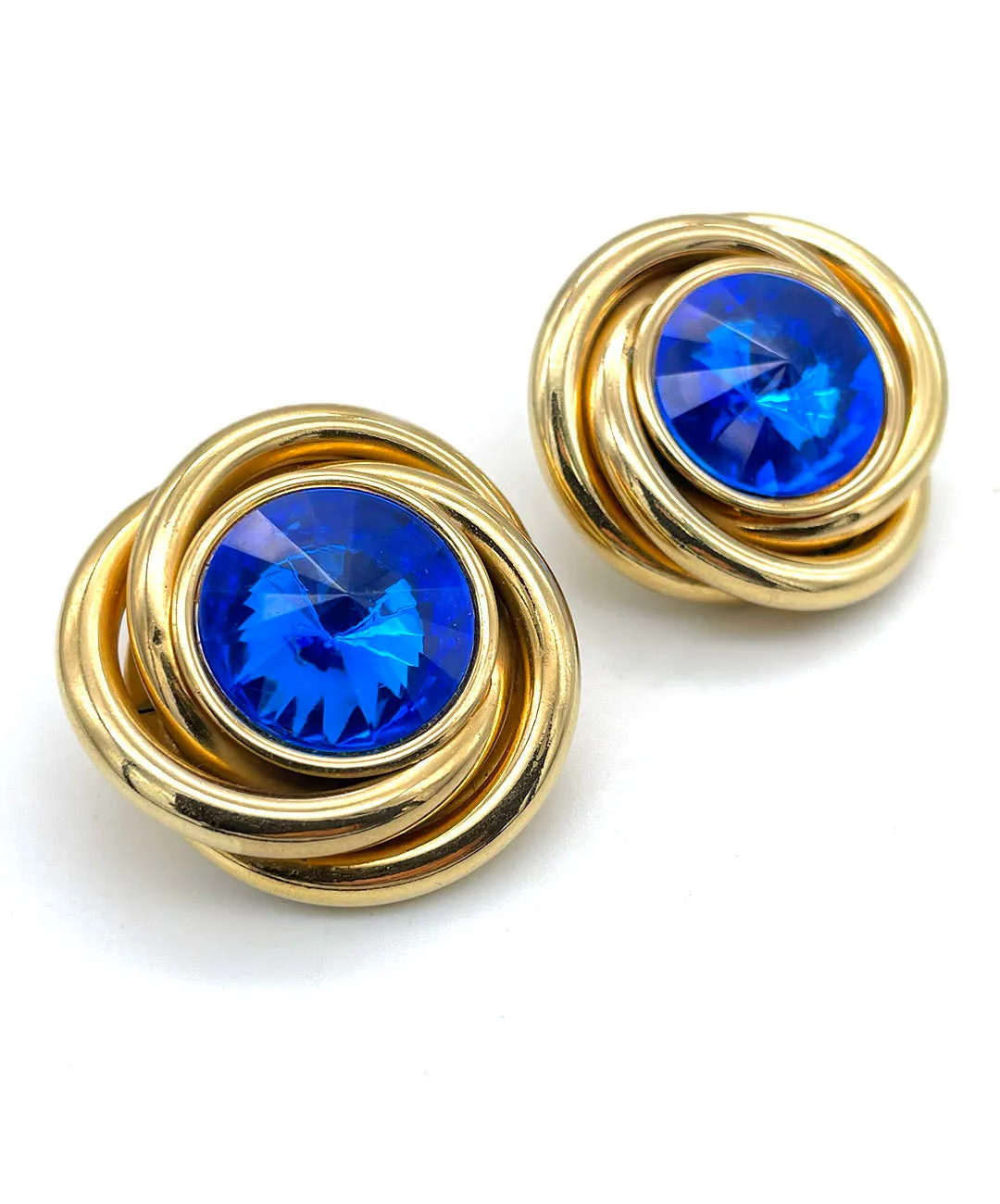 【USA輸入】ヴィンテージ KIRKS FOLLY ブルー ビジュー イヤリング/Vintage KIRKS FOLLY Blue Bijou Clip On Earrings