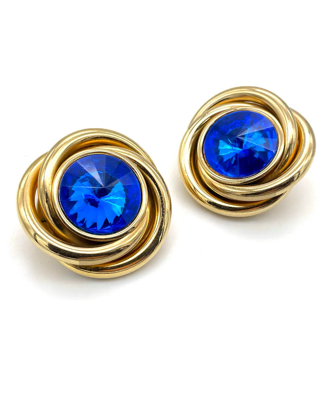 【USA輸入】ヴィンテージ KIRKS FOLLY ブルー ビジュー イヤリング/Vintage KIRKS FOLLY Blue Bijou Clip On Earrings