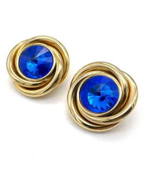 【USA輸入】ヴィンテージ KIRKS FOLLY ブルー ビジュー イヤリング/Vintage KIRKS FOLLY Blue Bijou Clip On Earrings