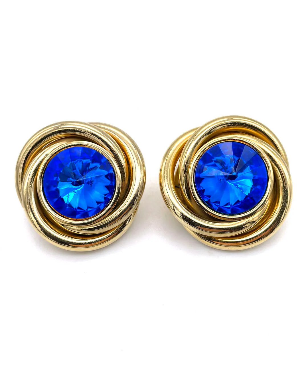 【USA輸入】ヴィンテージ KIRKS FOLLY ブルー ビジュー イヤリング/Vintage KIRKS FOLLY Blue Bijou Clip On Earrings