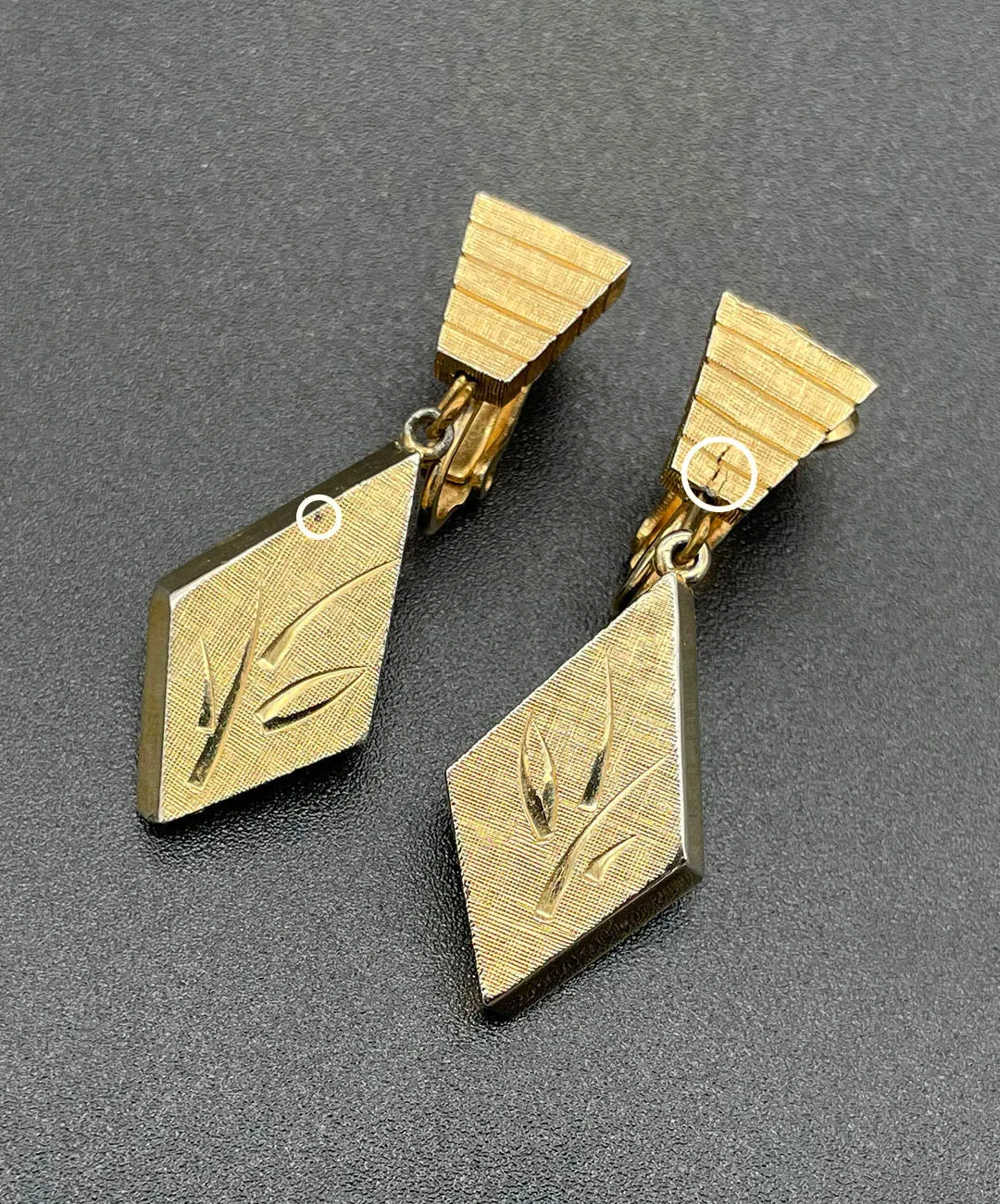 【USA輸入】ヴィンテージ KRAMER リーフ イヤリング/Vintage KRAMER Leaf Clip On Earrings