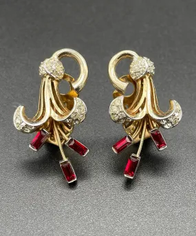 【USA輸入】ヴィンテージ Marcel Boucher リリー ビジュー イヤリング/Vintage Marcel Boucher Lily Clip On Earrings