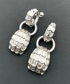 【USA輸入】ヴィンテージ VENDOME 2Way シルバートーン イヤリング/Vintage VENDOME 2Way Silver Clip On Earrings