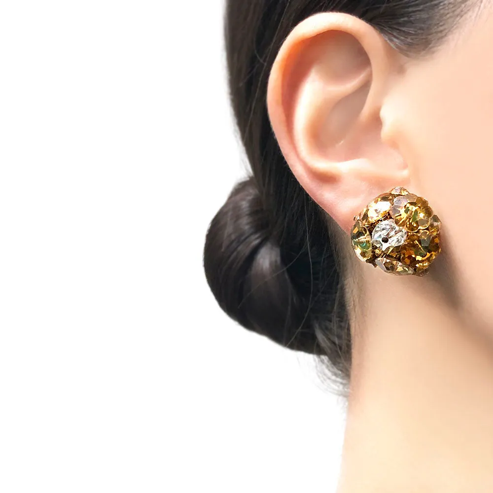 【USA輸入】ヴィンテージ VENDOME ガラスビーズ クラスター イヤリング/Vintage VENDOME Glass Beads Cluster Clip On Earrings