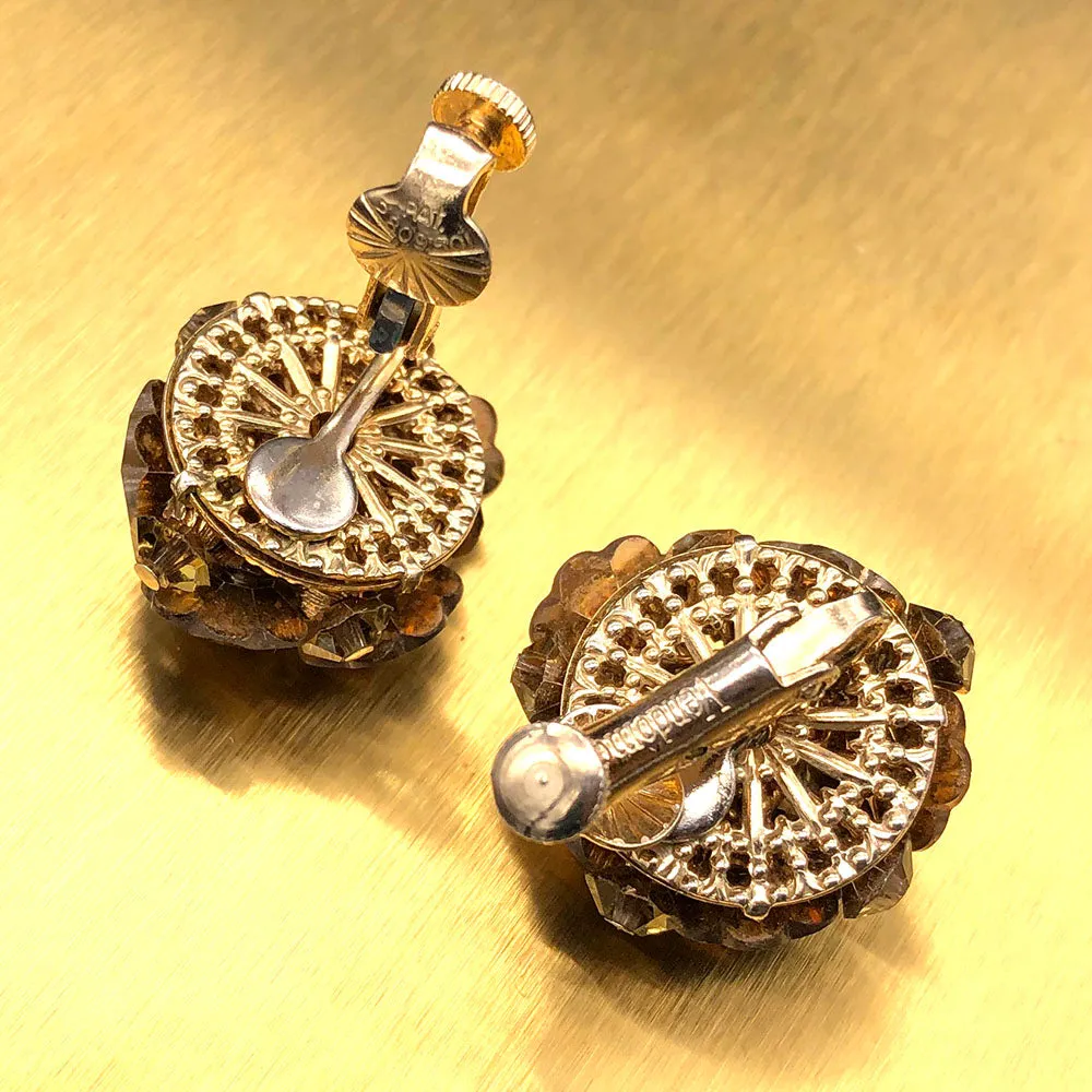 【USA輸入】ヴィンテージ VENDOME ガラスビーズ クラスター イヤリング/Vintage VENDOME Glass Beads Cluster Clip On Earrings