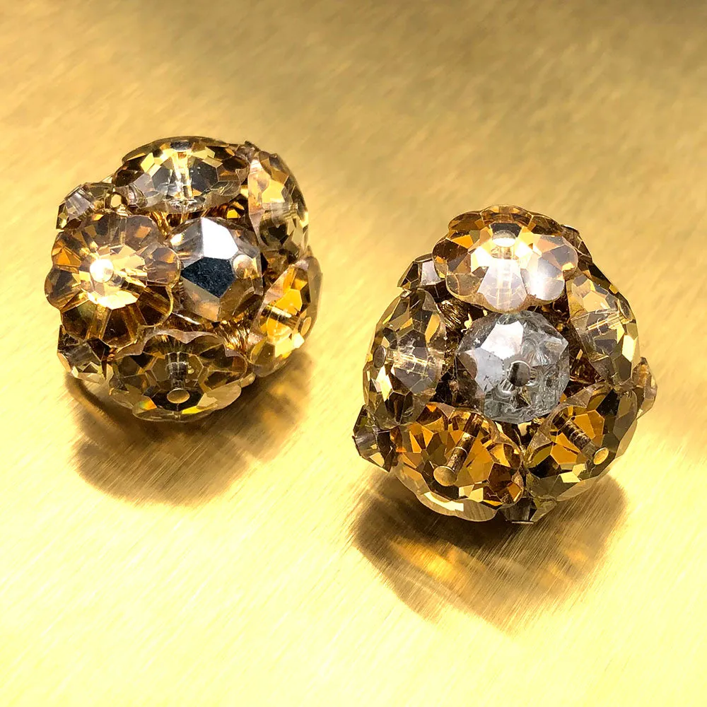 【USA輸入】ヴィンテージ VENDOME ガラスビーズ クラスター イヤリング/Vintage VENDOME Glass Beads Cluster Clip On Earrings