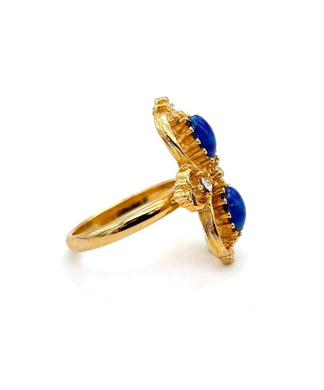 【USA輸入】ヴィンテージ VOGUE ブルー カボション ビジュー リング/Vintage VOGUE Blue Cabochon Bijou Ring