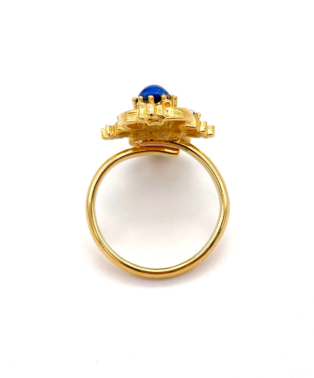 【USA輸入】ヴィンテージ VOGUE ブルー カボション ビジュー リング/Vintage VOGUE Blue Cabochon Bijou Ring