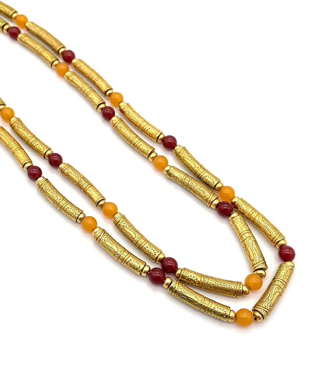 【USA輸入】ヴィンテージ エキゾチック ビーズ ダブル ネックレス/Vintage Exotic Beads Double Necklace