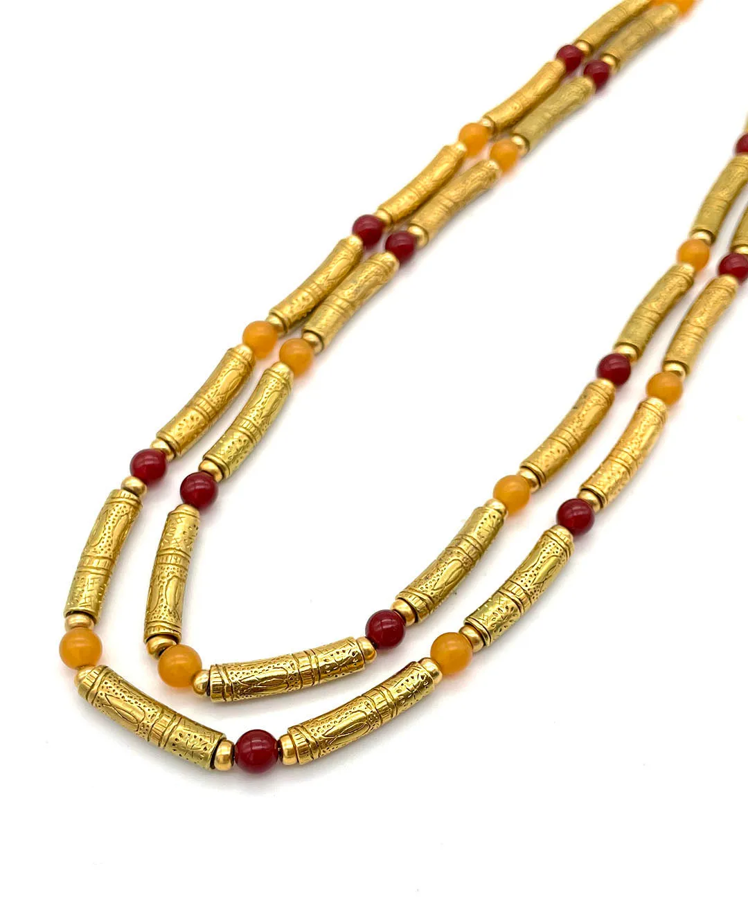 【USA輸入】ヴィンテージ エキゾチック ビーズ ダブル ネックレス/Vintage Exotic Beads Double Necklace