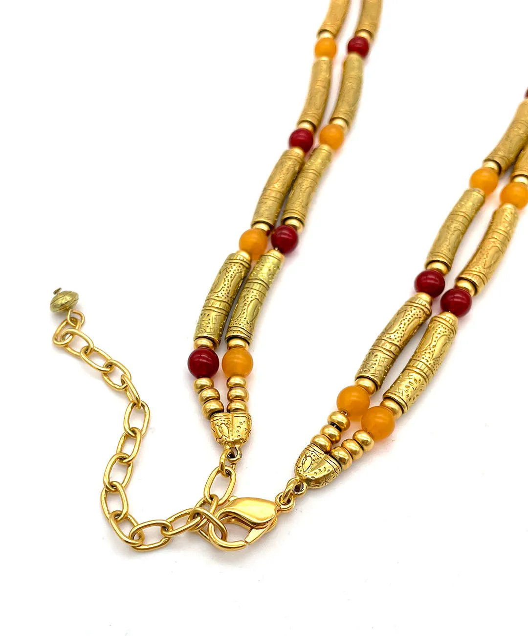 【USA輸入】ヴィンテージ エキゾチック ビーズ ダブル ネックレス/Vintage Exotic Beads Double Necklace