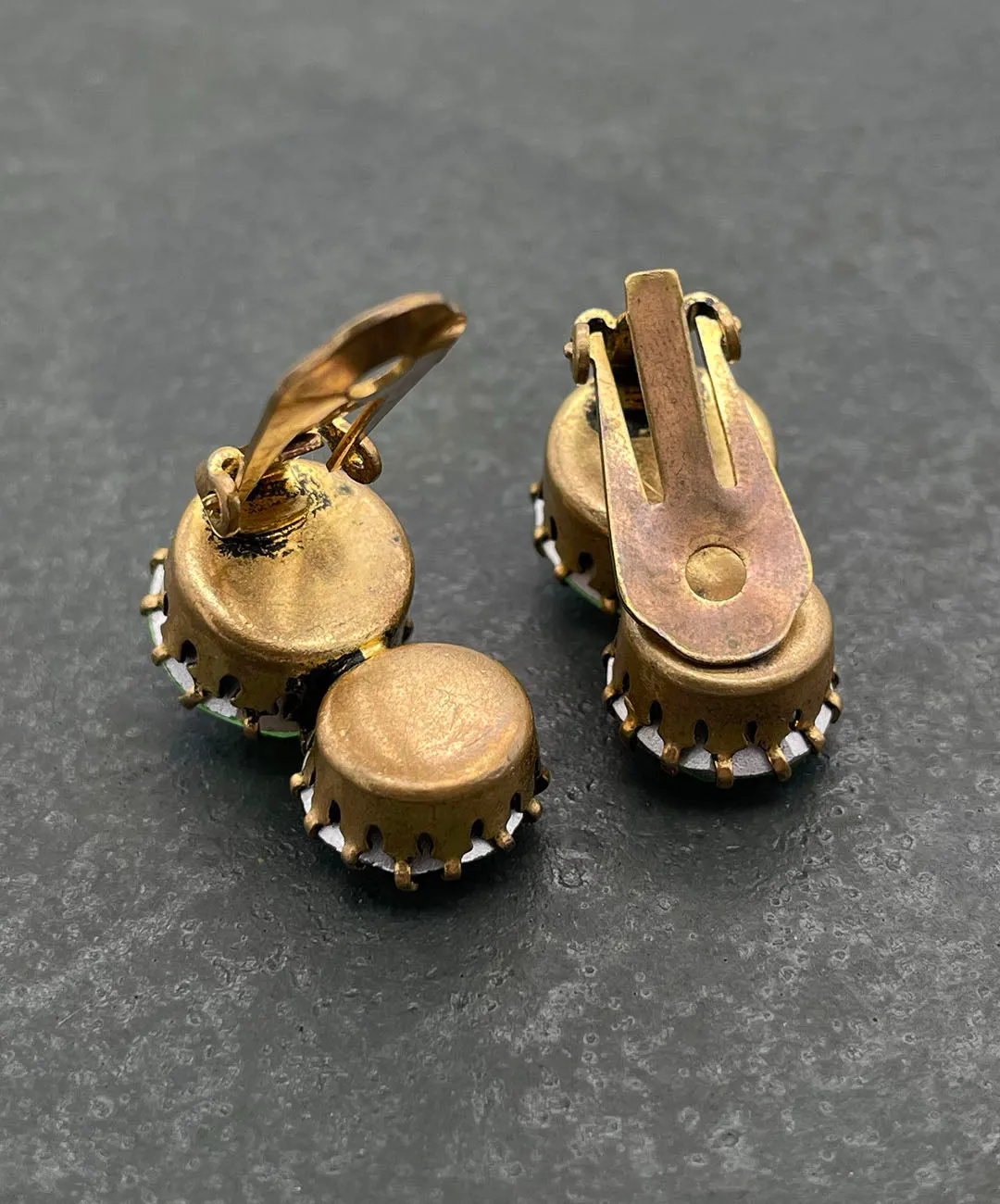 【USA輸入】ヴィンテージ オーストリア製 オーロラ ビジュー イヤリング/Vintage AUSTRIA Aurora Bijou Clip On Earrings