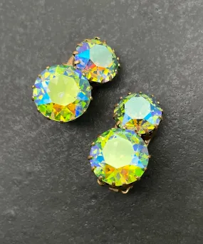 【USA輸入】ヴィンテージ オーストリア製 オーロラ ビジュー イヤリング/Vintage AUSTRIA Aurora Bijou Clip On Earrings