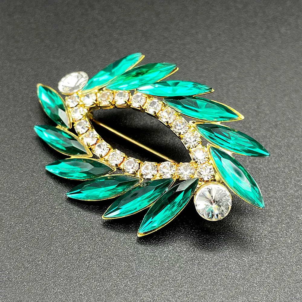 【USA輸入】ヴィンテージ パライバグリーン ビジュー ブローチ/Vintage Paraiba Green Bijou Brooch