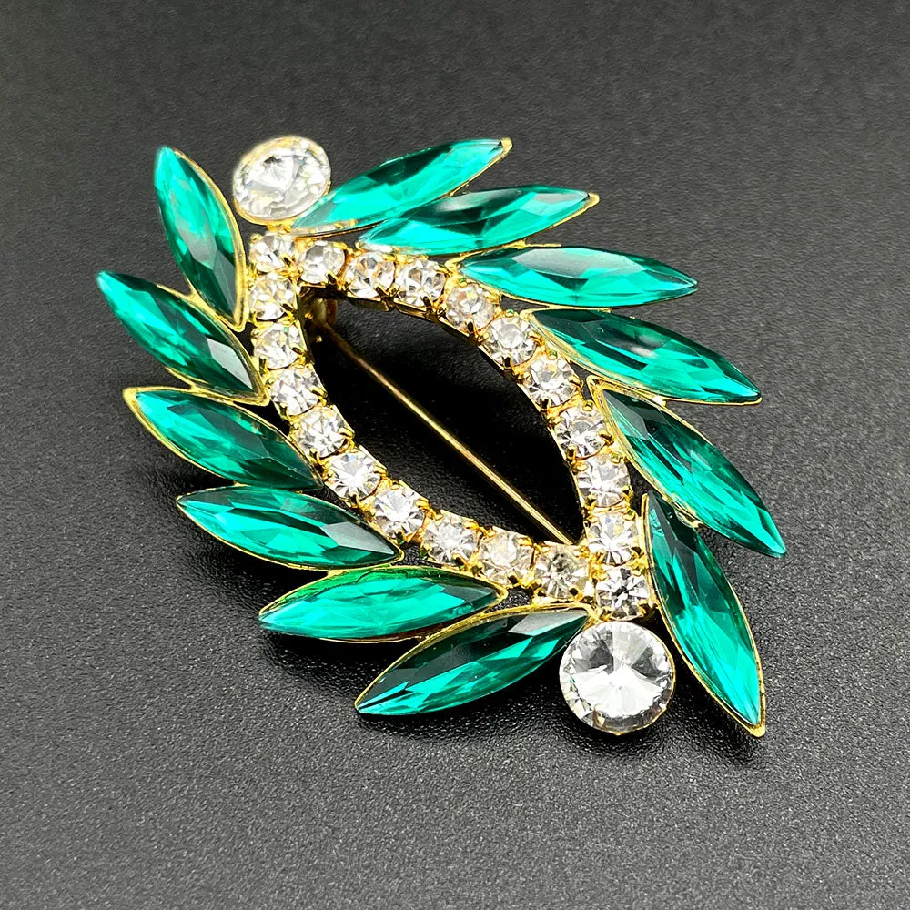 【USA輸入】ヴィンテージ パライバグリーン ビジュー ブローチ/Vintage Paraiba Green Bijou Brooch