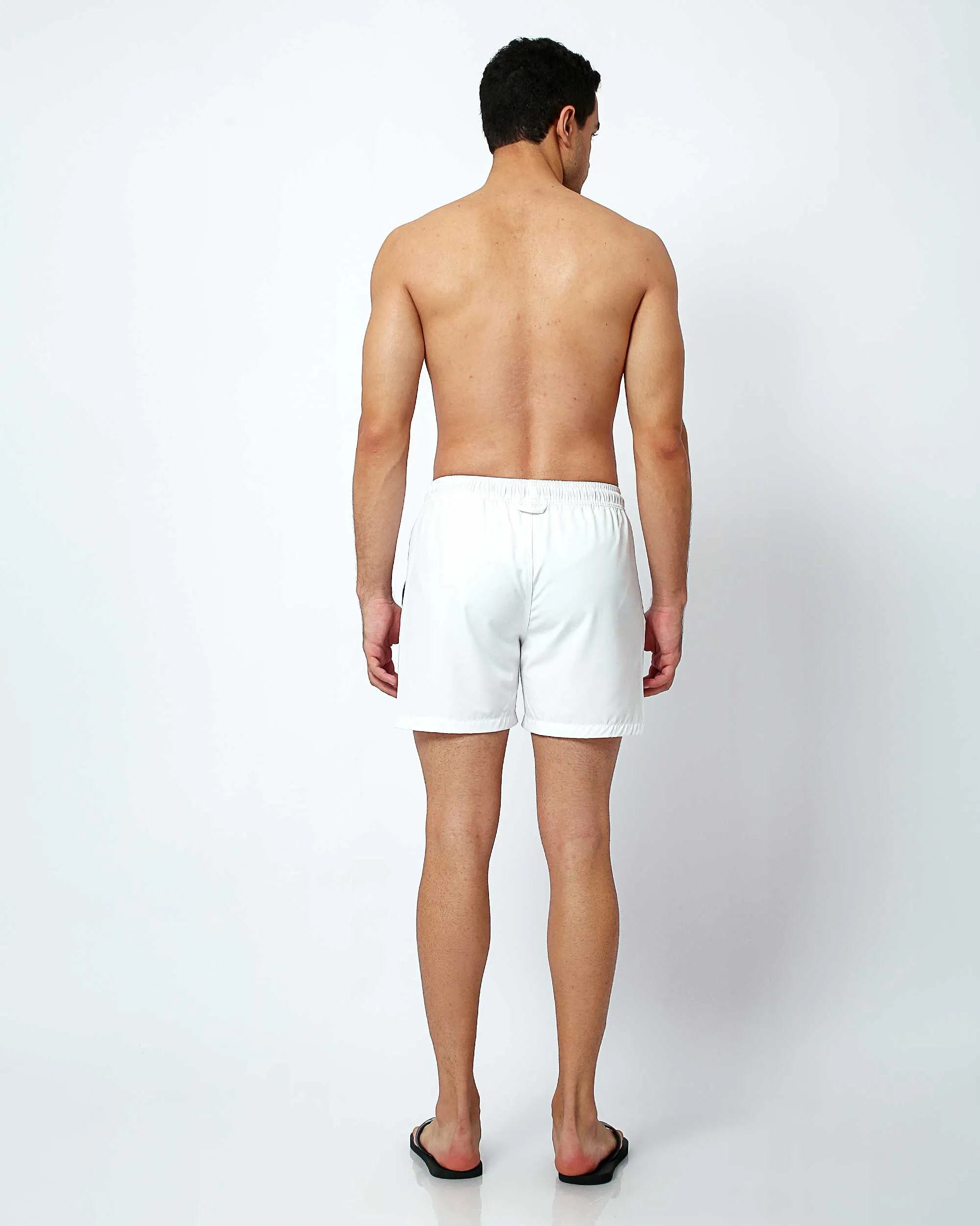 White - Swim Shorts with Waterproof Pocket