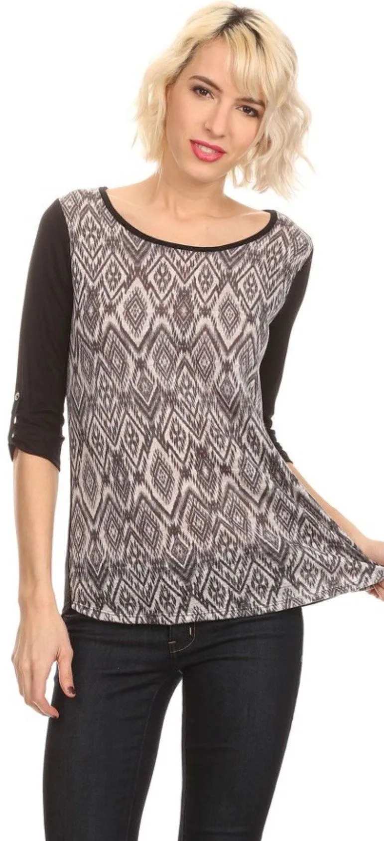 Womens Graphic Shirt Gray/Black Size Small