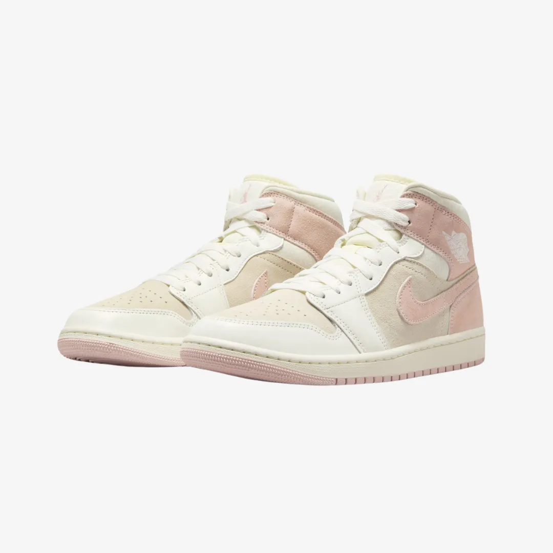 womens jordan 1 mid se (coconut milk/legend pink)