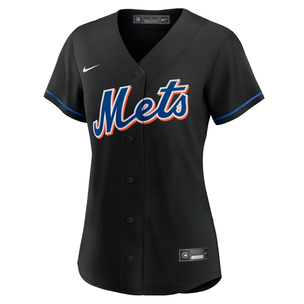 Women's New York Mets Francisco Lindor Alternate Player Jersey - Black