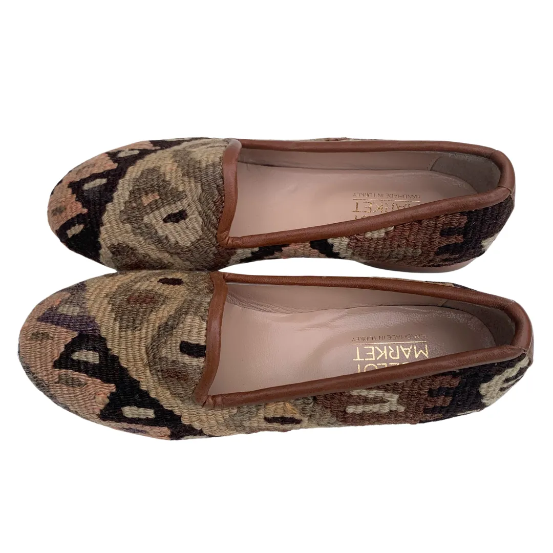 Women's Turkish Kilim Loafers Browns