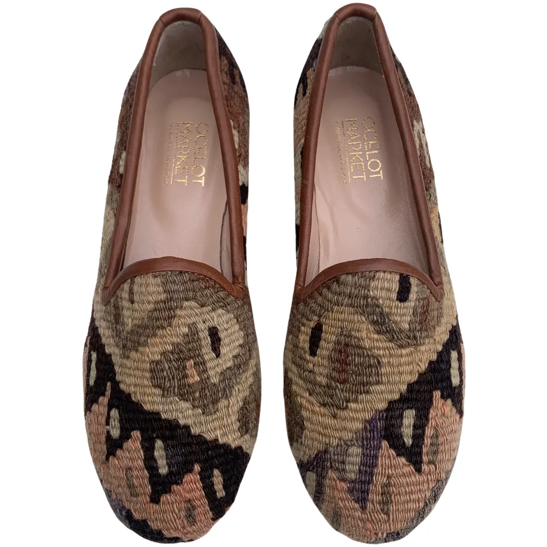 Women's Turkish Kilim Loafers Browns