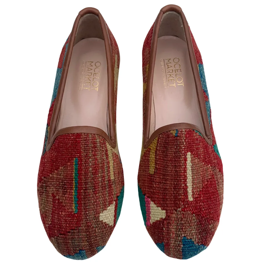 Women's Turkish Kilim Loafers Maroon