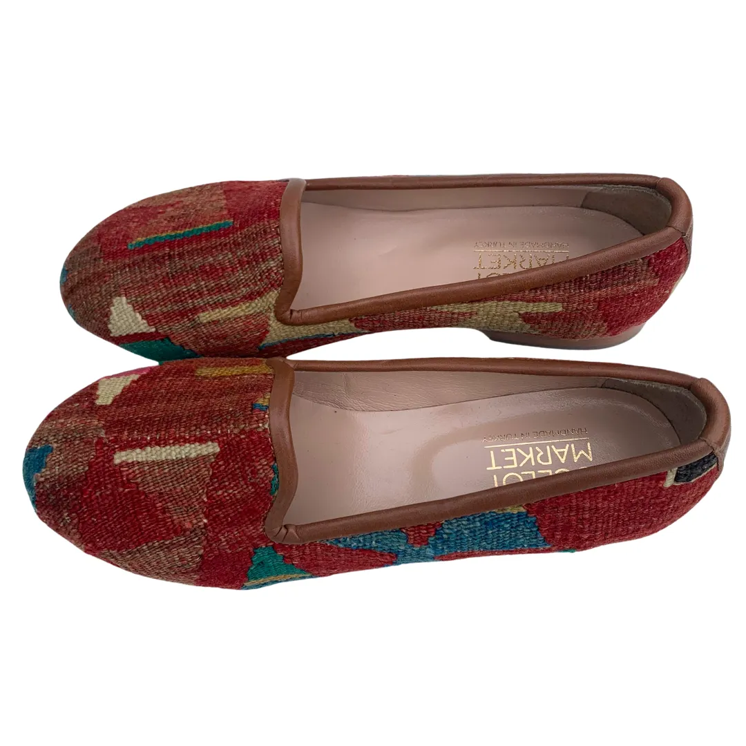 Women's Turkish Kilim Loafers Maroon